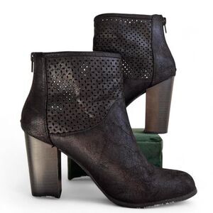 Black Ankle Boots Block Heel Women’s 10